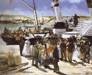 Edouard Manet The Departure of the folkestone Boat Germany oil painting reproduction